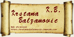Krstana Balzamović vizit kartica
